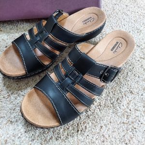 Clark's black sandals
